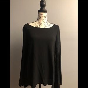 Black bell sleeve blouse